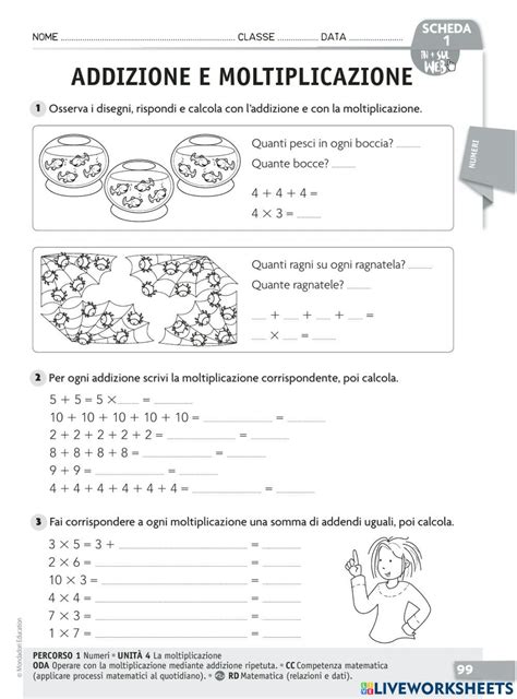 Moltiplicazioni Come Addizioni Ripetute Worksheet Matematica