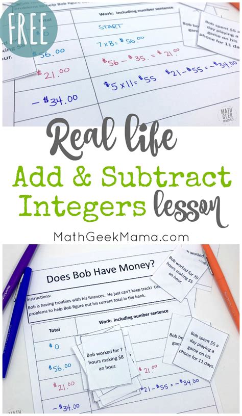 Adding And Subtracting Integers Rules Chart