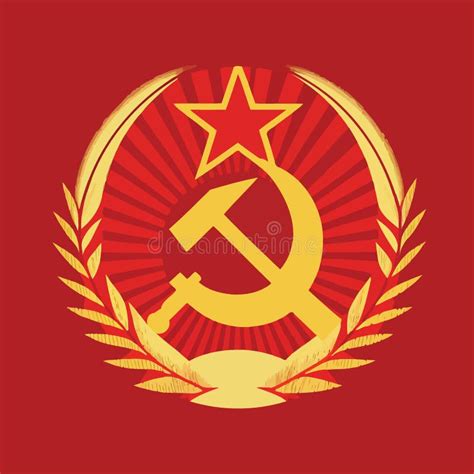 Illustration In Communist Style In Red And Yellow Colors Stock Vector