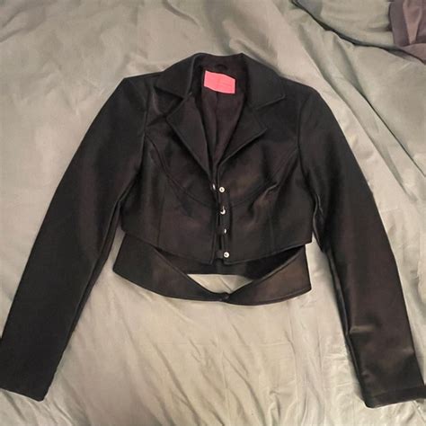 Azalea Wang Jackets And Coats Azalea Wang Crop Faux Leather Jacket