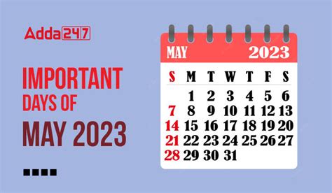 Important Days In May 2023 National And International