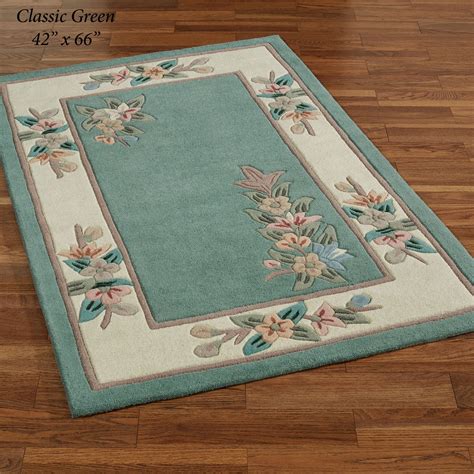 Elegant Corner Floral Ii Wool Area Rugs