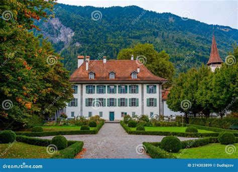 Interlaken Castle in Switzerland during a Cloudy Day Stock Image ...