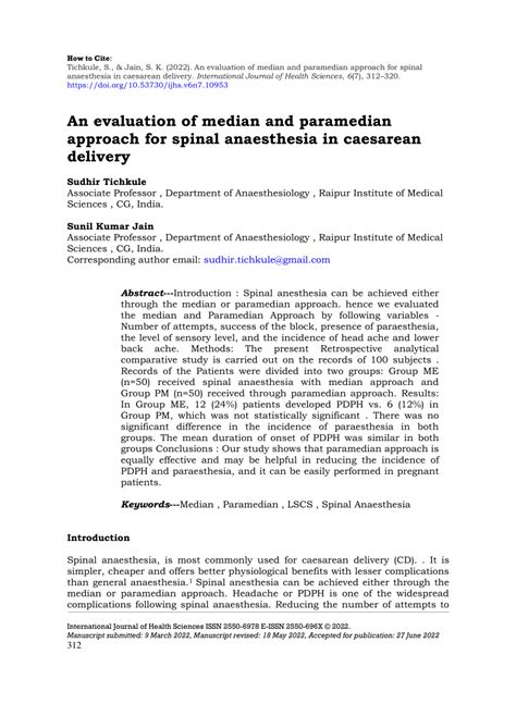 evaluation  median  paramedian approach  spinal