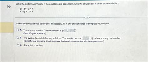 Solved Solve The System Analytically If The Equations Are Chegg