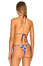 Frankies Bikinis Tia Satin Bikini Top In Purple Hibiscus REVOLVE