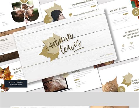 Autumn Leaves - PowerPoint template #85042 - TemplateMonster