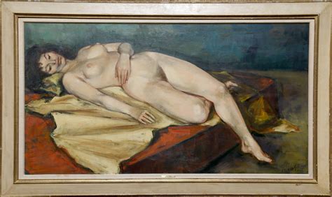 Jan De Ruth Resting Nude Large Oil Painting By Jan De Ruth For Sale