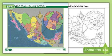 Mapa de México para colorear Twinkl México Twinkl