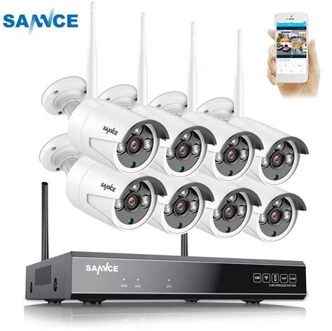 SANNCE 8CH 5mp CCTV 보안 시스템 8 pcs 2ch 2mp 무선 IP IR CUT dvr 야외 비디오 감시 키트