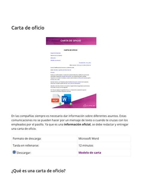 Formato De Carta De Oficio Para Descargar Cartasymodelos22 Udocz