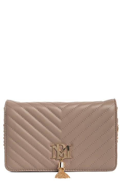 Badgley Mischka Chevron Quilted Crossbody Bag In Gray Lyst