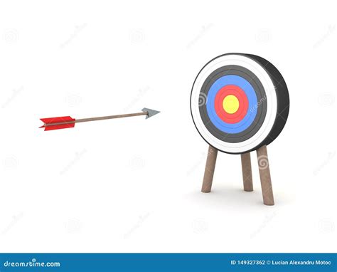 3d Rendering Of Arrow About To Hit A Target Stock Illustration