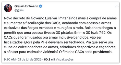 Pol Ticos Reagem Ao Novo Decreto De Armas Assinado Por Lula