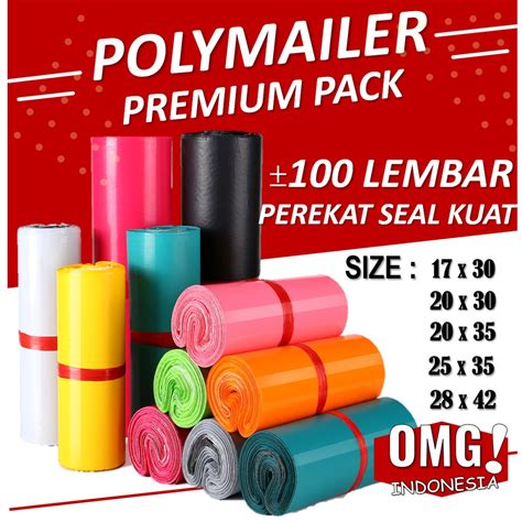 Jual PLASTIK POLYMAILER PREMIUM TEBAL WARNA LENGKAP LEM Kantong Amplop