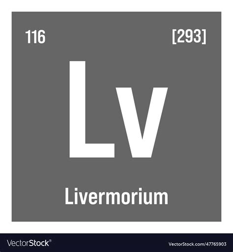 Livermorium lv periodic table element Royalty Free Vector