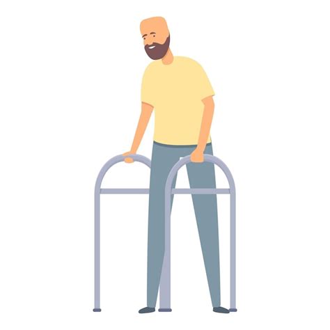 Premium Vector Rehab Walker Icon Cartoon Vector Physical Therapist