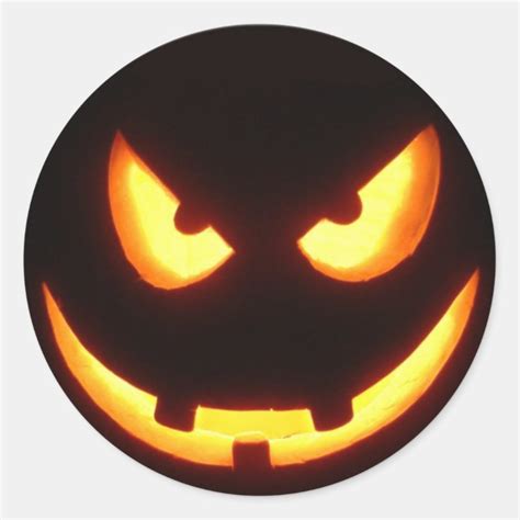 Halloween pumpkin face stickers | Zazzle