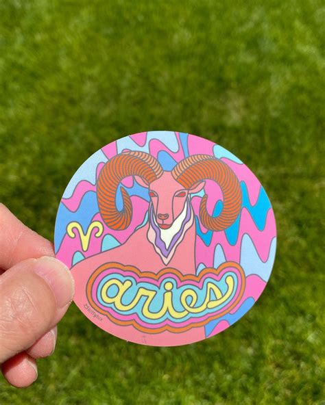 Aries Sticker Zodiac Astrology Horoscope Etsy