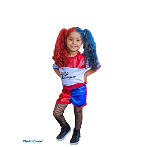 Fantasia Da Arlequina Infantil - Fantasia Da Arlequina Infantil Esquadrão Harley Quinn | Shopee Brasil