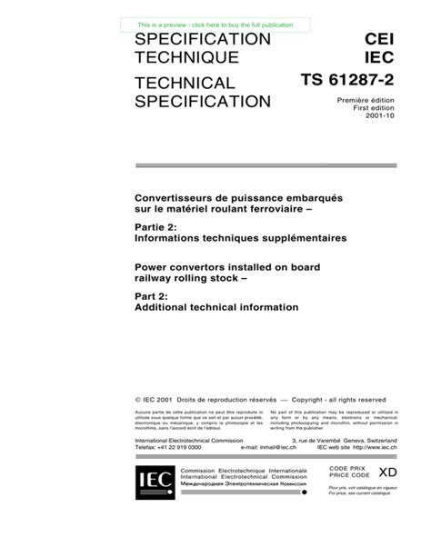 Sp Cification Technique Cei Iec Technical