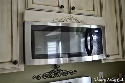 Thrifty Artsy Girl: DIY Tuscan Above the Range Microwave Hood Vent Update