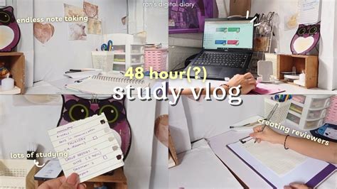 48 Hour Study Vlog Studying For Exams Creating Reviewers Lots Of