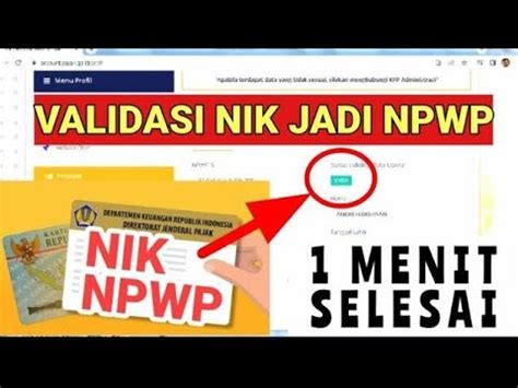 TERBARU CARA VALIDASI NIK KTP MENJADI NPWP LEWAT DJP ONLINE YouTube