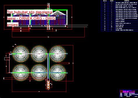 Ton Hububat Silo Depolama Tesisi Dwg Projesi Autocad Projeler