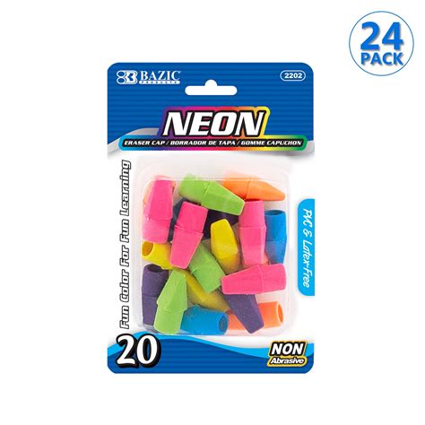 Bazic Eraser Top Latex Free Pencil Tops Erasers 20pack 24 Packs