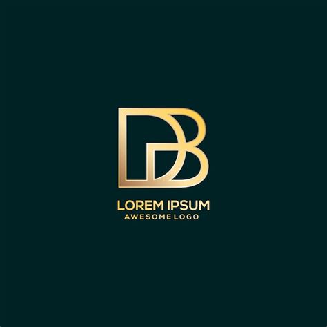 Premium Vector DB Letter Logo Luxury Gold Color