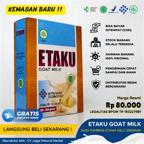 Walatra Etaku Susu Kambing Pelancar Asi Asi Booster Suplemen