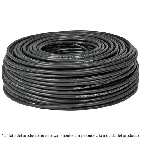 Cable Thhw Ls Awg Color Negro Rollo M Volteck