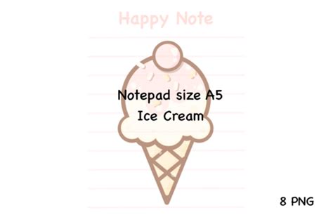 Ice Cream Notepad Size A5 Graphic By SPsweet Creative Fabrica