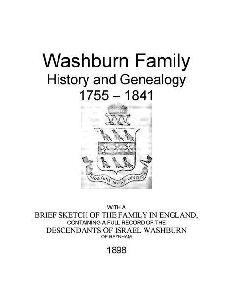 Washburn Family History and Genealogy | eBooks | History