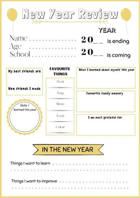 Free Printable Year In Review Template