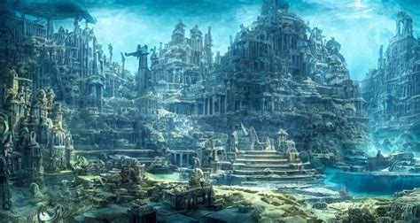 a magnificent photo of the lost city of Atlantis, | Stable Diffusion