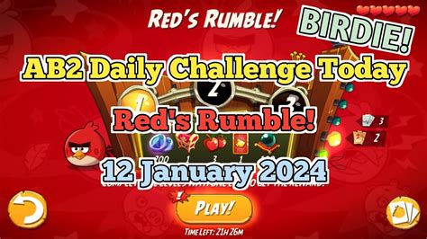 Angry Birds 2 Ab2 Daily Challenge Today Reds Rumble Birdie 2 3 4 Rooms Youtube