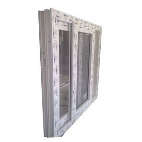 White Residential UPVC Sliding Window Glass Thickness 5MM At 380 Sq