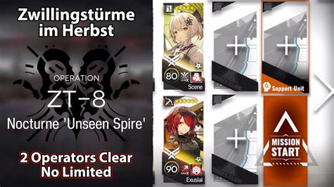 [arknights] Zwillingstürme Im Herbst Zt 8 2 Ops Clear No Limited Youtube