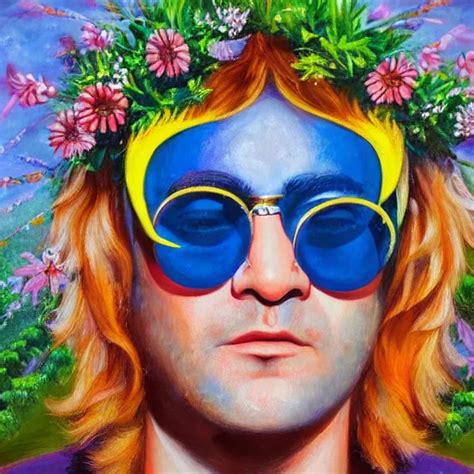 Midsommar Elton John Lennon Oil Painting Emotional Stable Diffusion