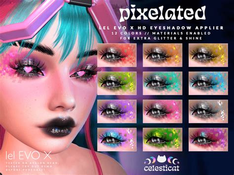 Second Life Marketplace [celesticat] Pixelated Eyeshadow Lel Evo X