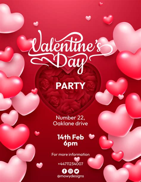 Valentines Day Party Flyer Template Postermywall