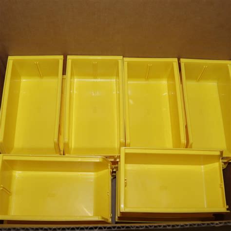 Uline Yellow Plastic Stackable Bins 18 Pieces Property Room