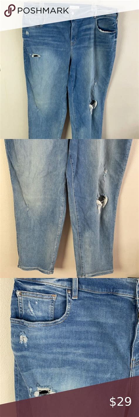 Lane Bryant Jeans High Rise Girlfriend Straight Signature Fit Flex