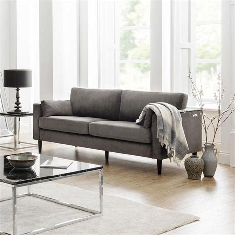 Haven Grey Velvet 3 Seater Sofa