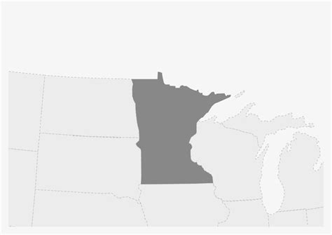 Mapa Dos Eua Mapa Destacado Do Estado De Minnesota Vetor Premium