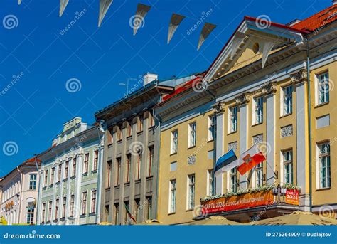 Tartu, Estonia, June 27, 2022: Facades at the Town Hall Square I ...