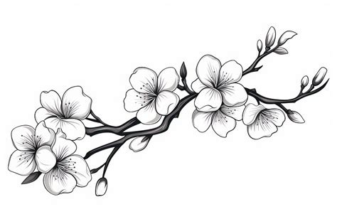 Plum Blossoms Blossom Drawing Flower Premium Photo Illustration