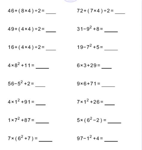 Order Of Operations With Integers Worksheet Printable Online